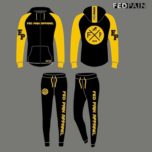 FedPain Tracksuit Black & Yellow