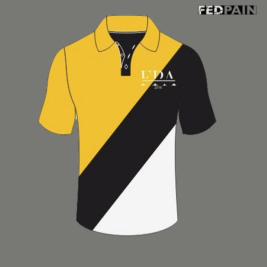 Fedpain Summer Collared Set Black, Yellow & White Style 2