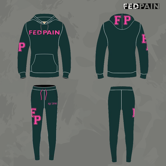 FedPain Tracksuit Green & Pink