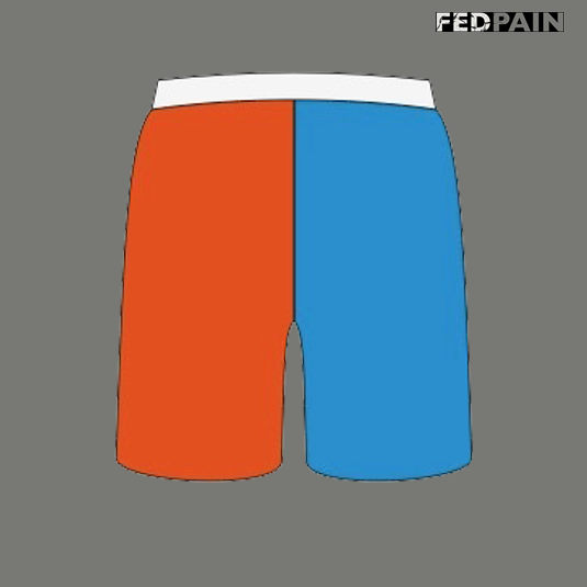 Fedpain Summer Collared Set Orange, Light Blue and White