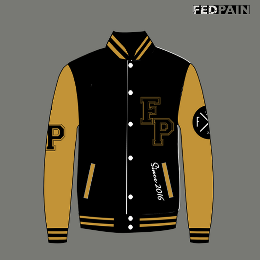 Fedpain Varsity Letterman Gold & Black