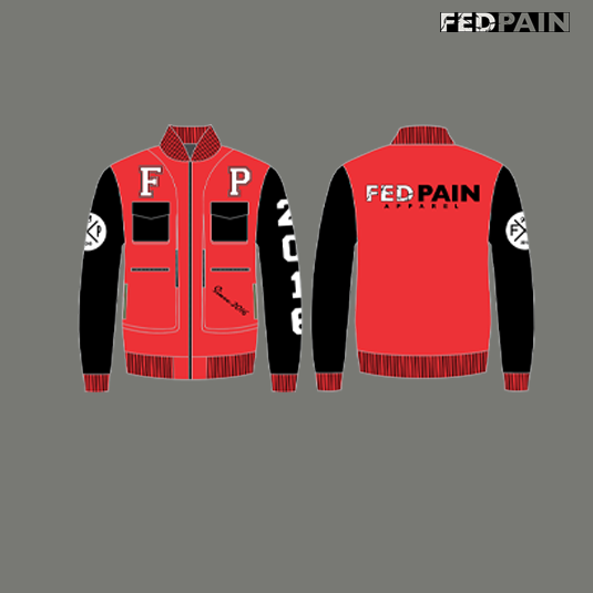 Fedpain Bomber Red & Black Jacket