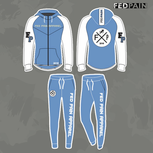 FedPain Tracksuit Light Blue & White