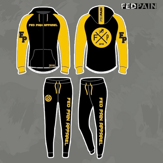 FedPain Tracksuit Black & Yellow