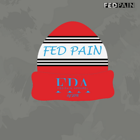 FedPain Pattern Bennie Red & White Stripes