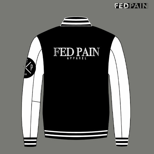 Fedpain Varsity Letterman White & Black