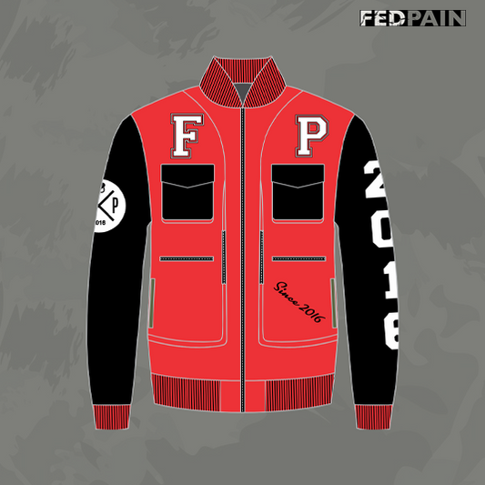 Fedpain Bomber Red & Black Jacket