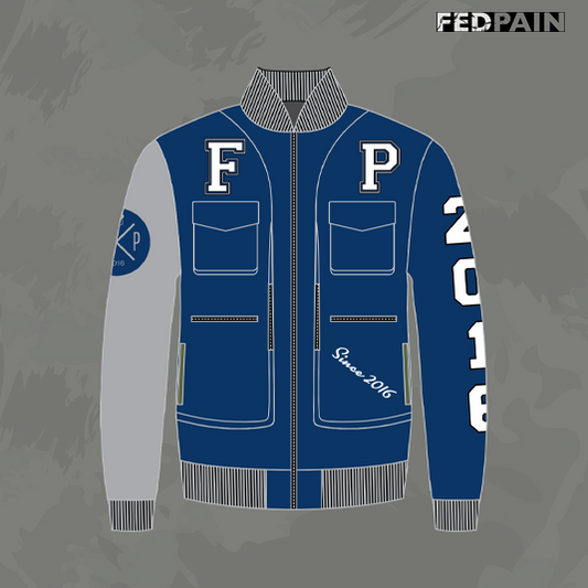 Fedpain Bomber Navy & Grey Jacket