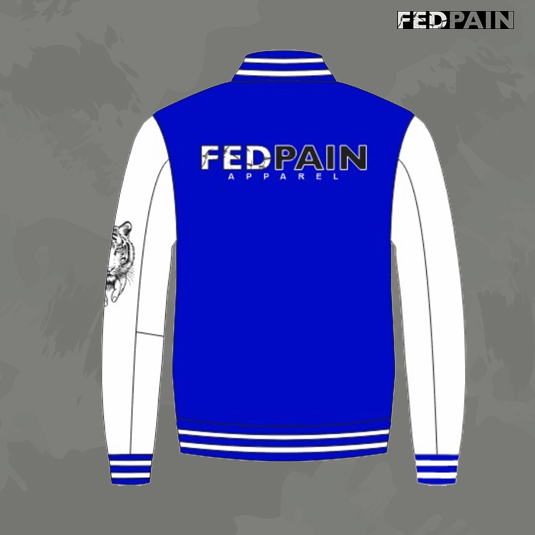 Fedpain Varsity Letterman Jacket Blue & White