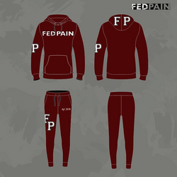 FedPain Tracksuit Red Burgundy