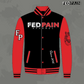 Fedpain Varsity Letterman Jacket Red & Black