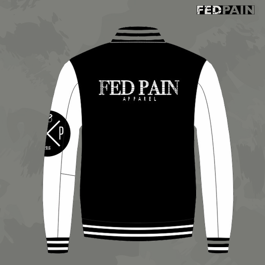 Fedpain Varsity Letterman Jacket Black & White