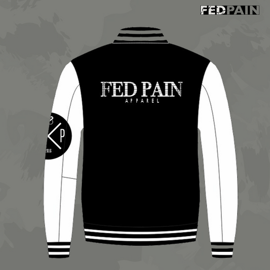 Fedpain Varsity Letterman Jacket Black & White