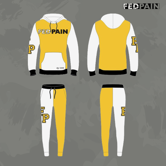 FedPain Tracksuit Yellow, Black & White