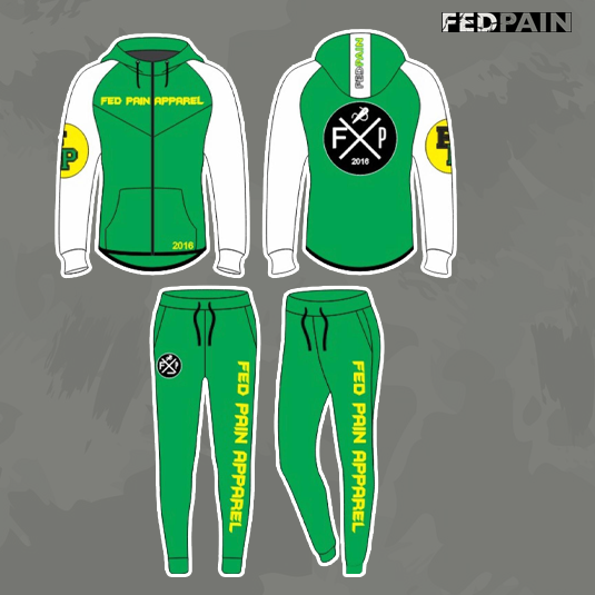 FedPain Tracksuit Green, White and Yellow